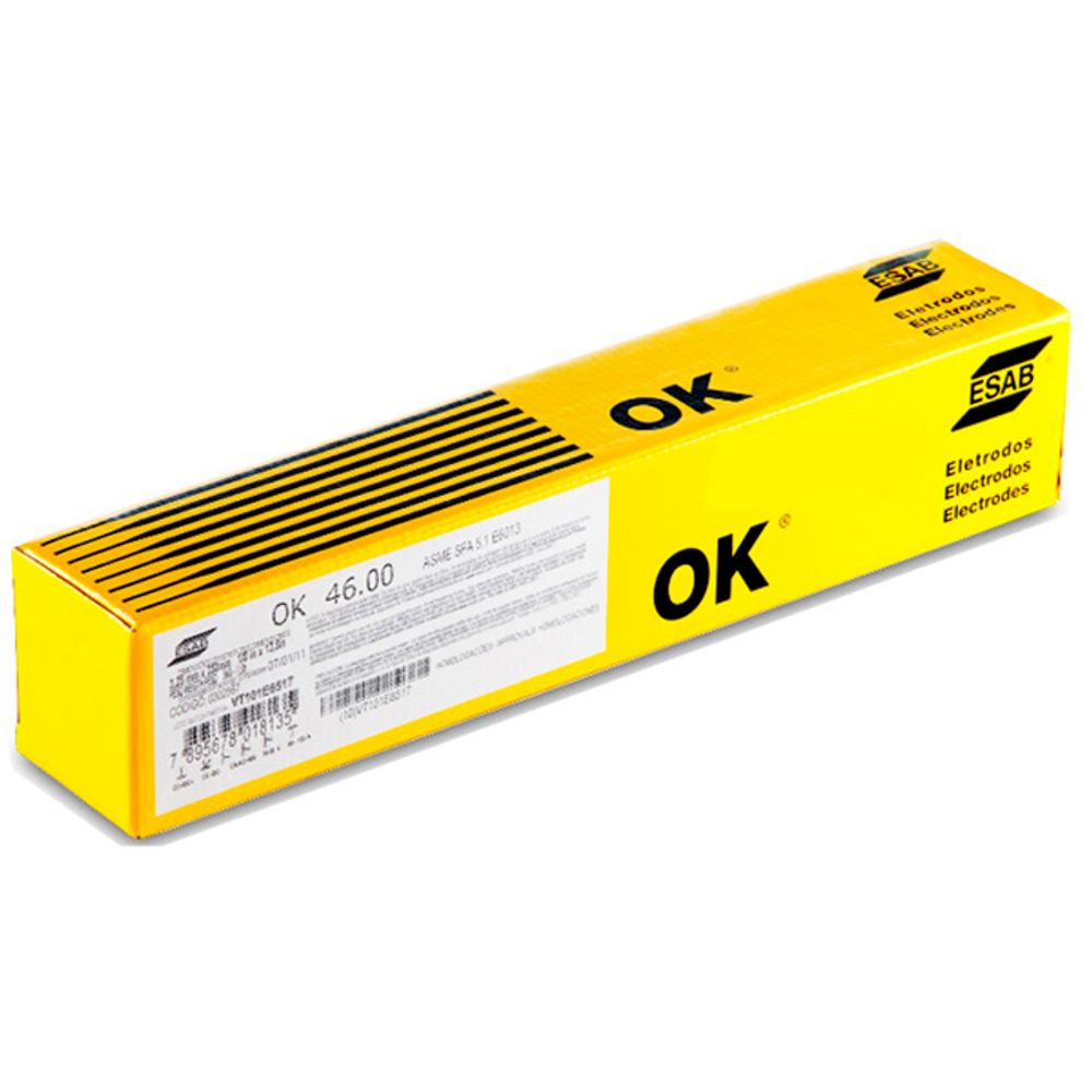 Eletrodo Esab AC E6013 2,50mm OK 46,00 caixa 5kg lfmaquinaseferramentas