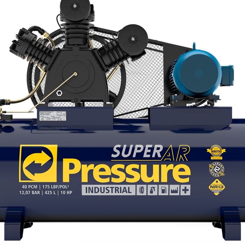 COMPRESSOR SUPER AR - 60PCM W - 425L - AP - 15HP - TRIFASICO - PRESSURE