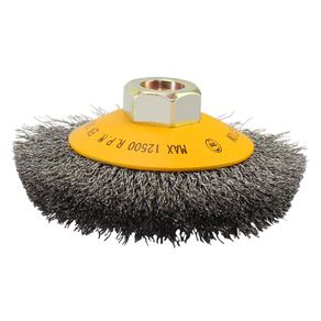 Escova-Conica-Ondulada-Pequi-4pol-x-3-4pol-M14-Aco-Carbono-030-mm---Blister Escova-Conica-Ondulada-Pequi-4pol-x-3-4pol-M14-Aco-Carbono-030-mm---Blister