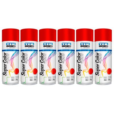 kit-6-tintas-spray-metalico-vermelho-tekbond-super-color-350ml