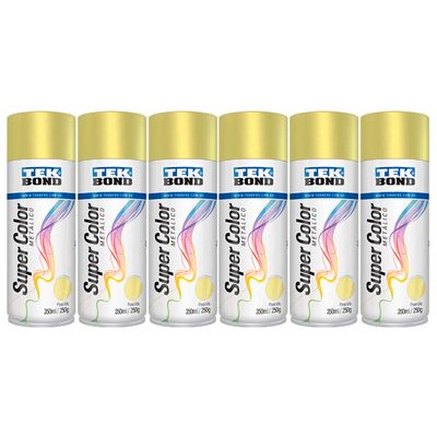 kit-6-tintas-spray-metalico-ouro-tekbond-super-color-350ml