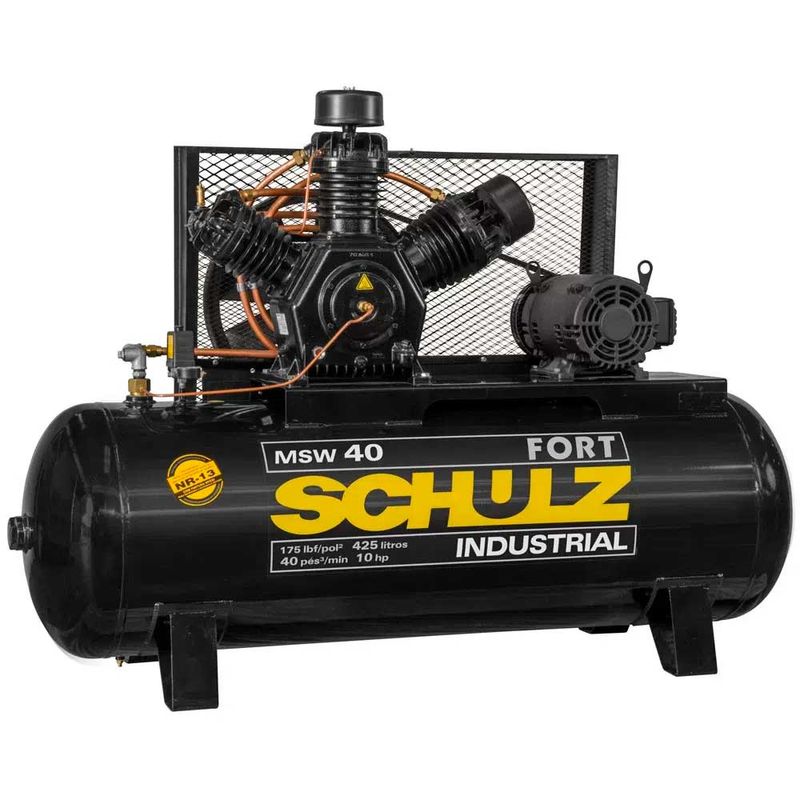 Compressor de Ar 40pcm/175psi Schulz MSW 40FO/425L 10cv Trifásico -  lfmaquinaseferramentas