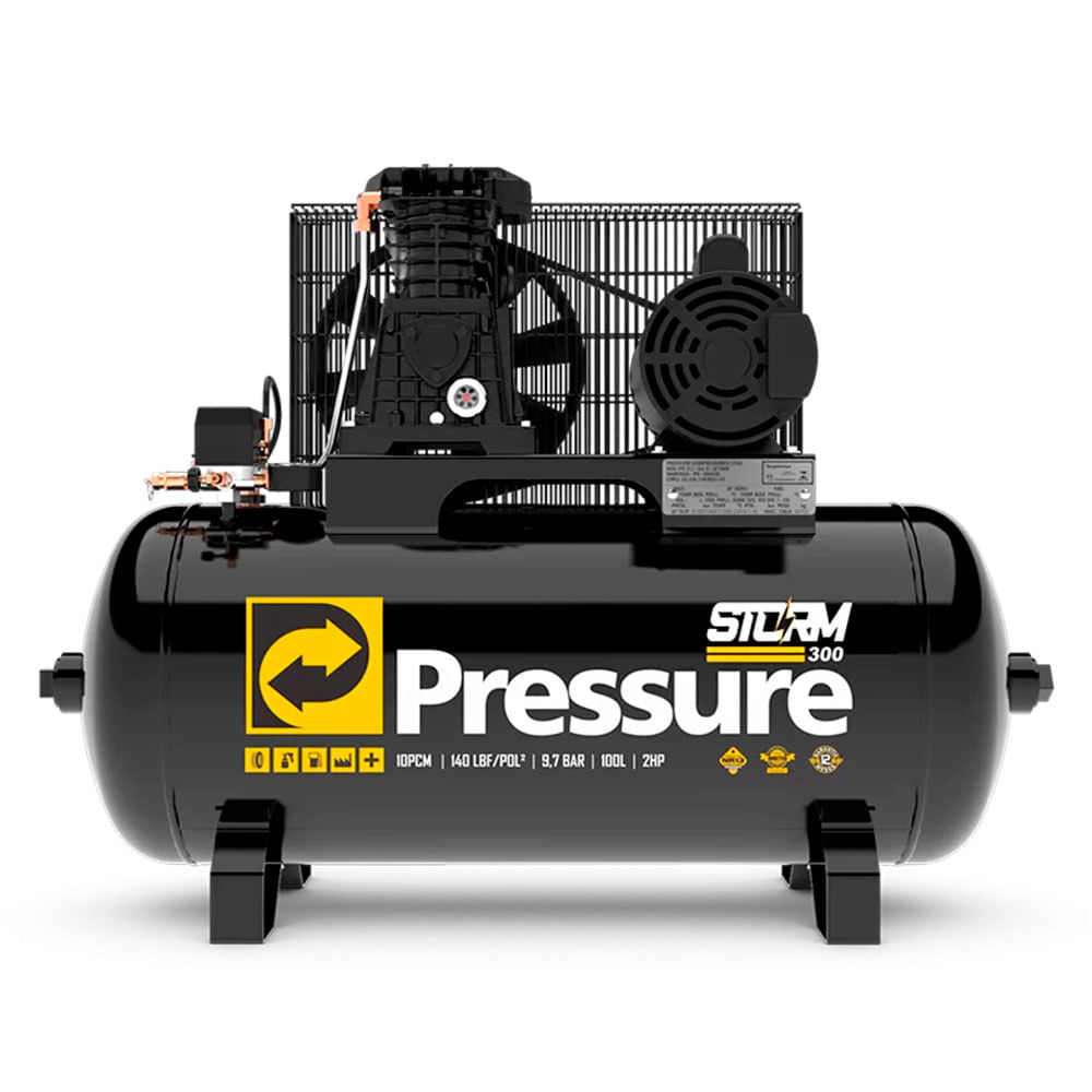 Compressor de Ar Pressure Storm 300 2HP 10PCM-I 100L Monofásico ...