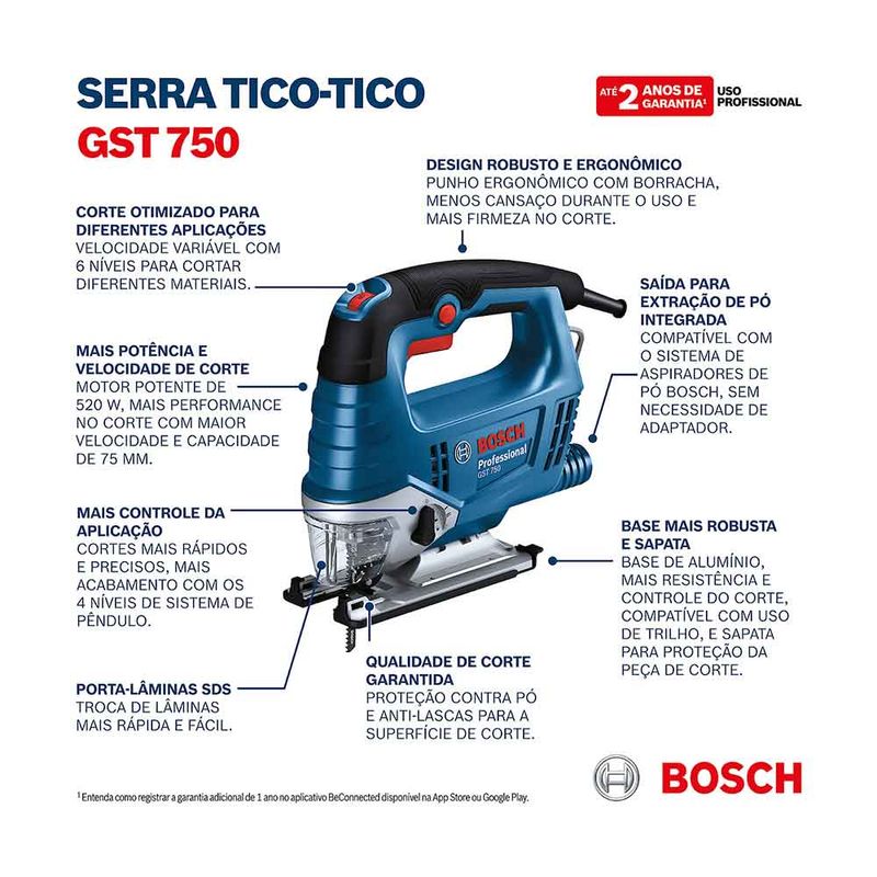 Serra Tico-Tico 650W Gst 90 Be 220V - Bosch